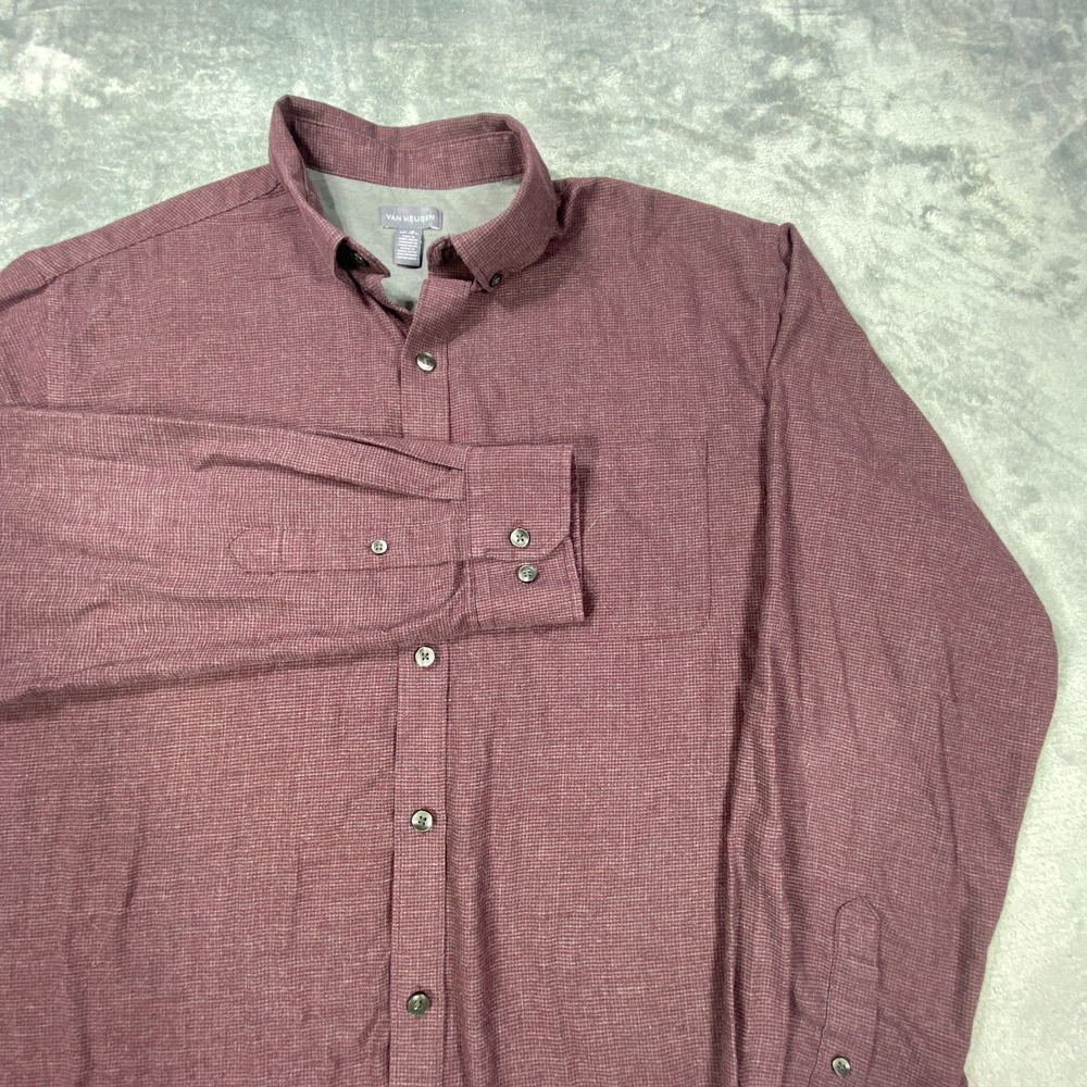 Van Heusen Shirt Mens Large 16-16 1/2 Regular Button Up Long Sleeve Houndstooth